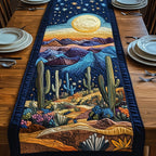 Blue Mountains Behind Tall Cactus Table Runner