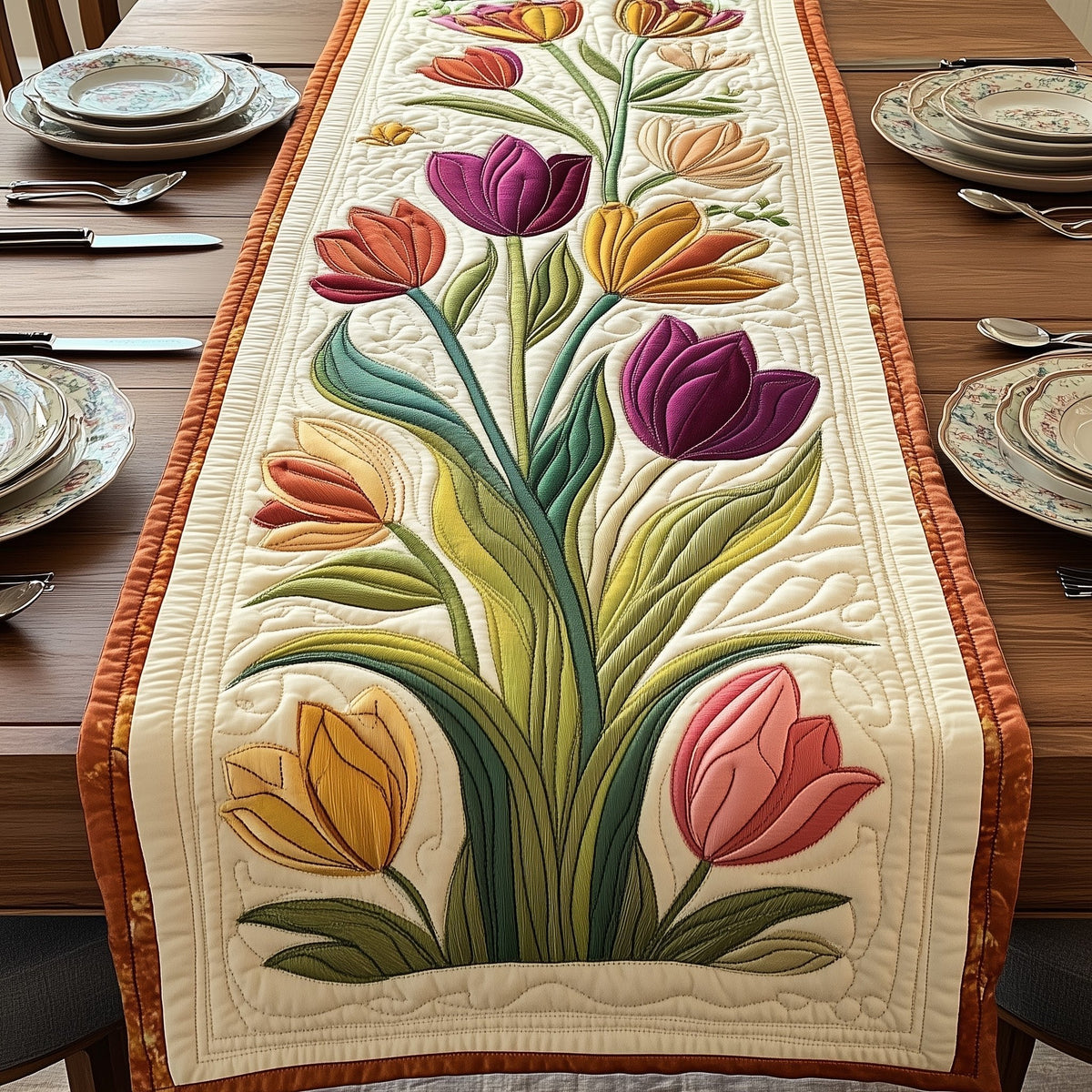 Elegant Tulip Table Runner