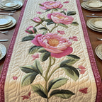 Elegant Peony Table Runner