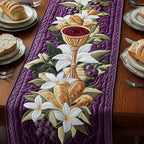 Chalice with Lilies and Grapes Table Runner