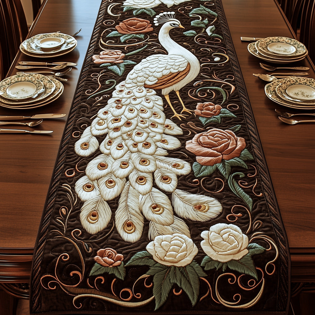 Enchanted Peacock Table Runner