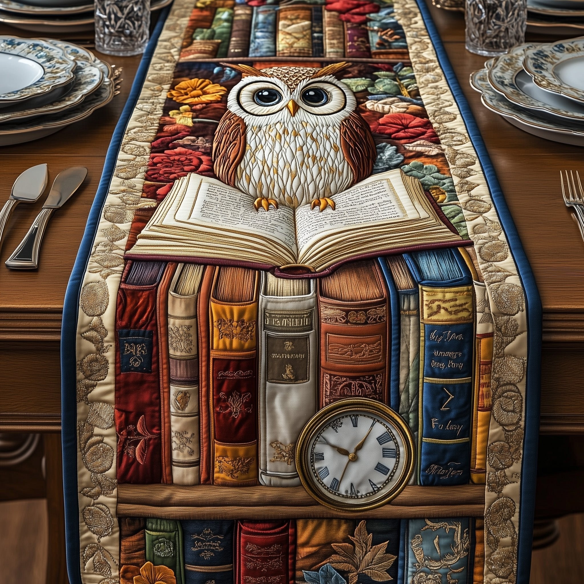 Bookish Owl Haven Table Runner