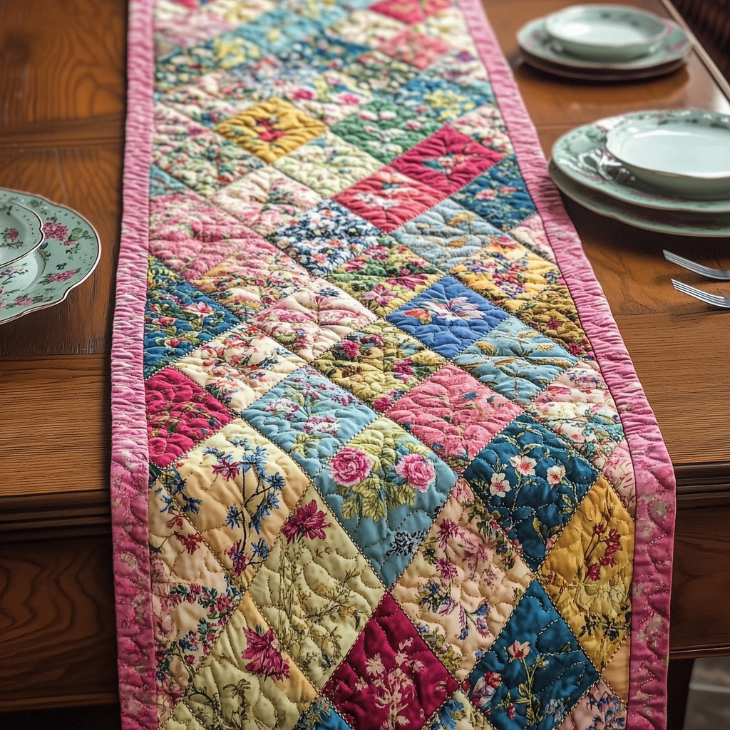 Blossom Patchwork Charm Table Runner