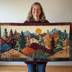 Mountain Landscape with a Golden Sun Table Runner