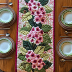 Pink Cherry Blossom Cluster Table Runner