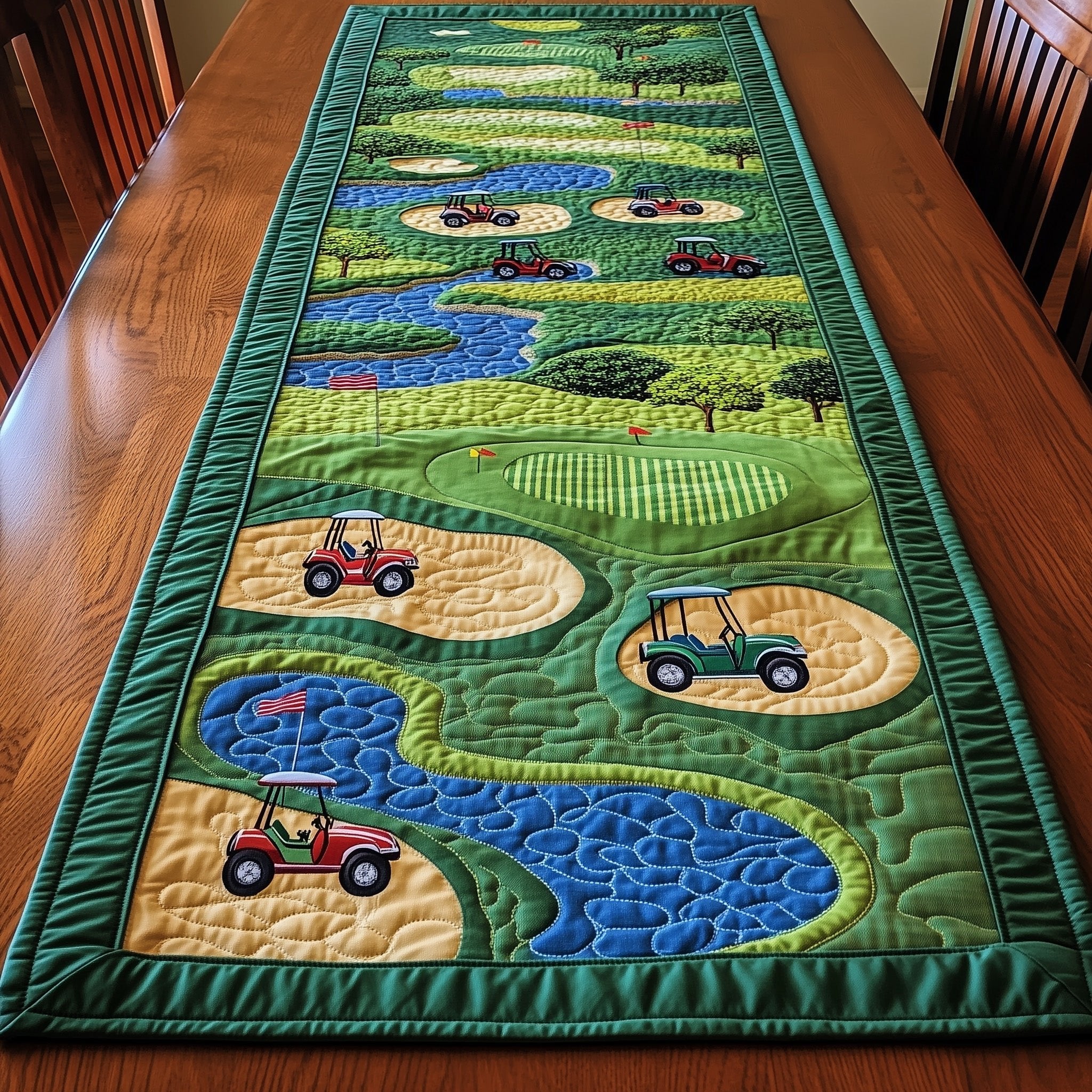 Farm Fields with Tiny Tractors Table Runner