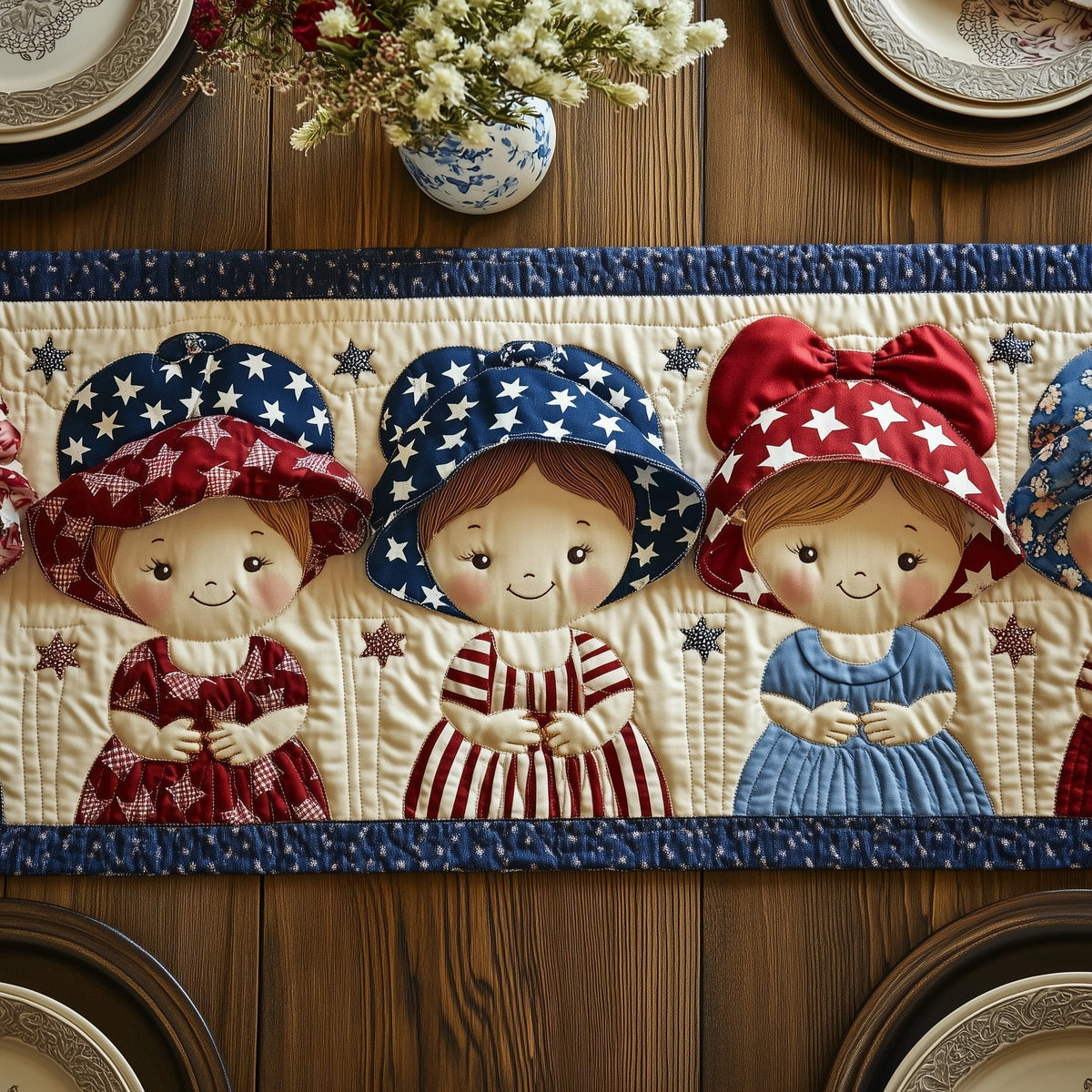 American Charm Sunbonnet Table Runner