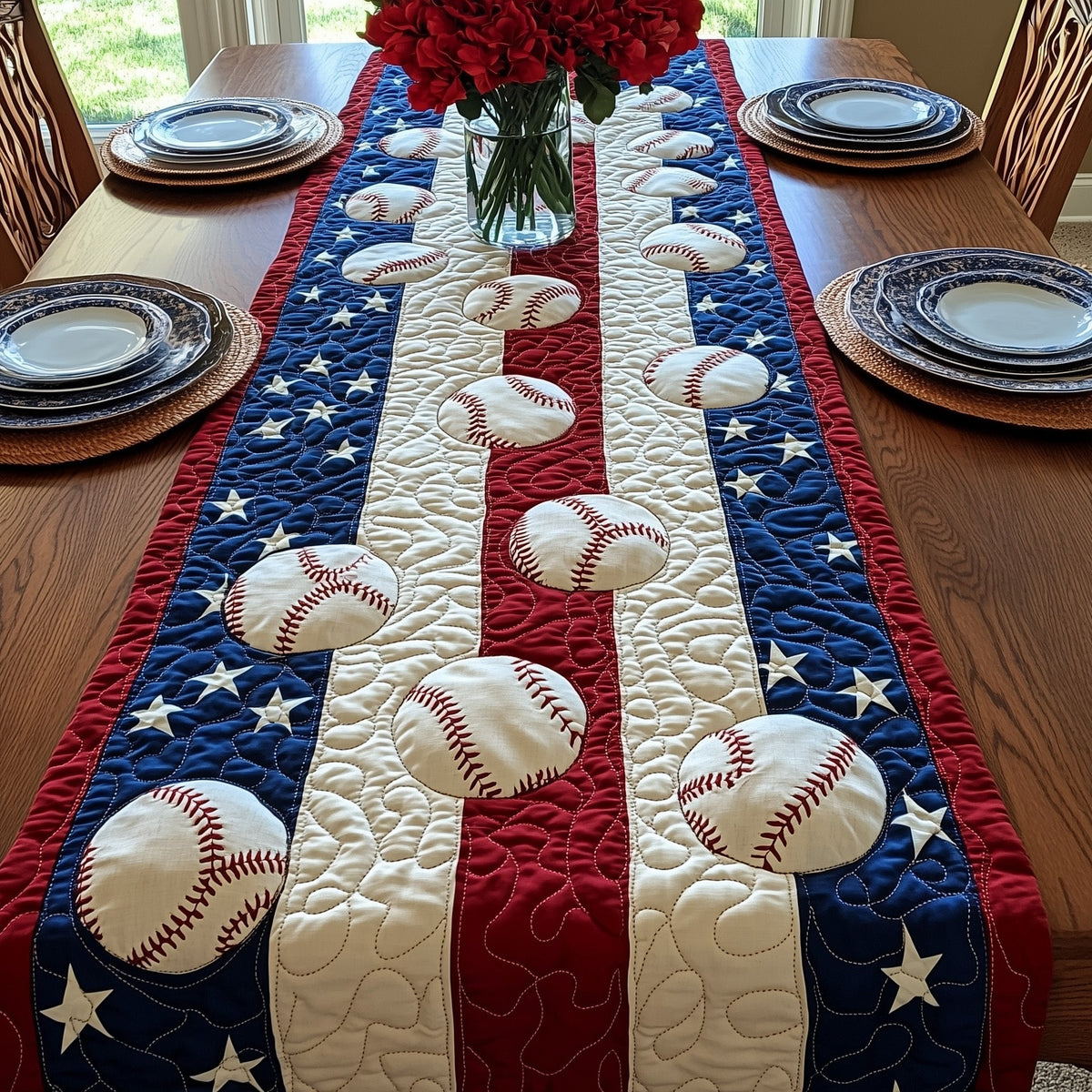 American Classic Baseball Table Runner