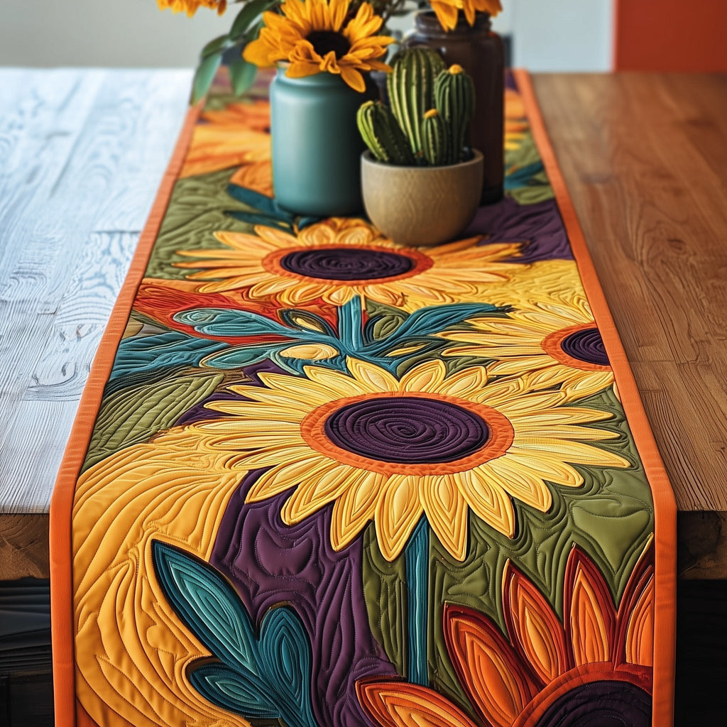 Colorful Sunflower Table Runner