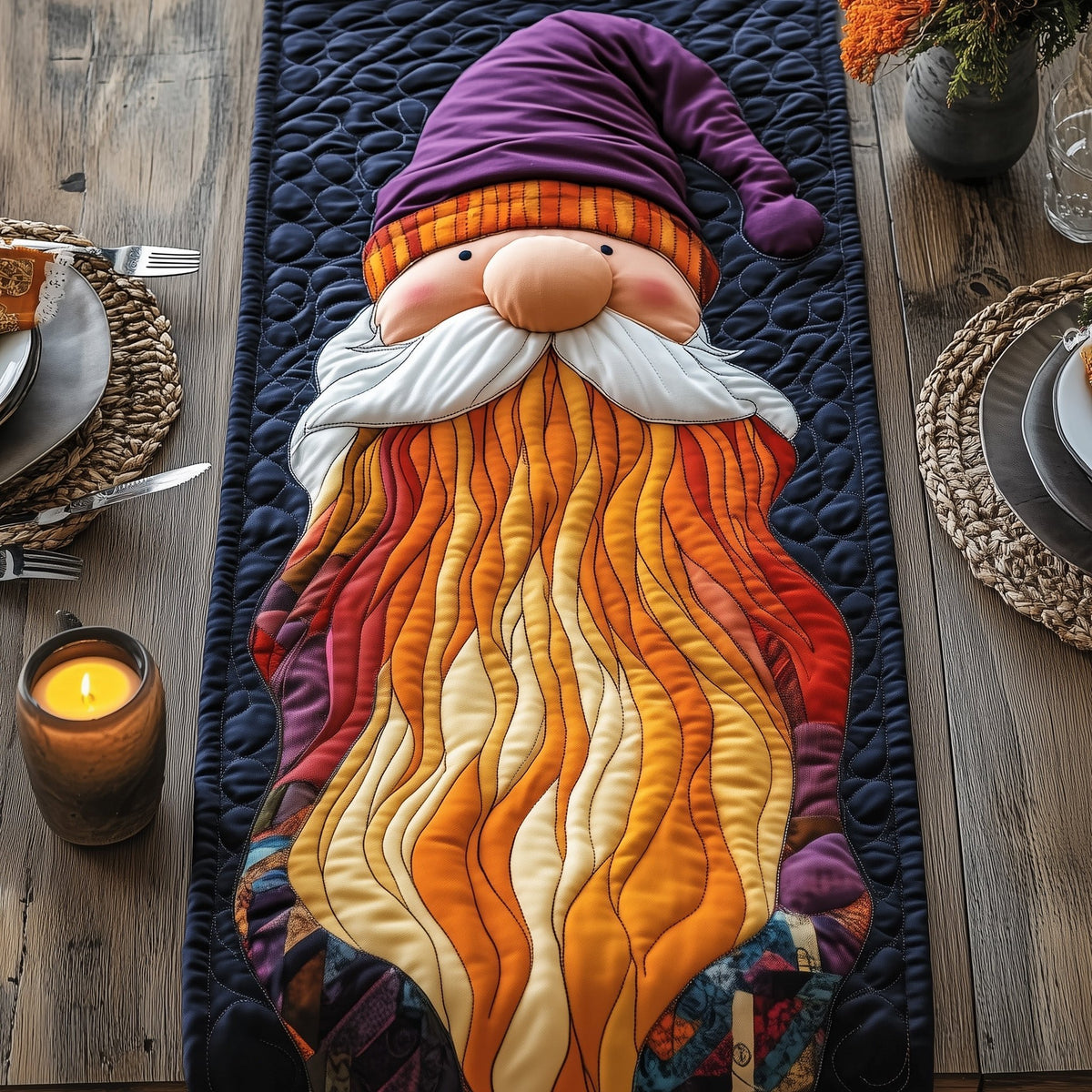 Colorful Beard Gnome Table Runner