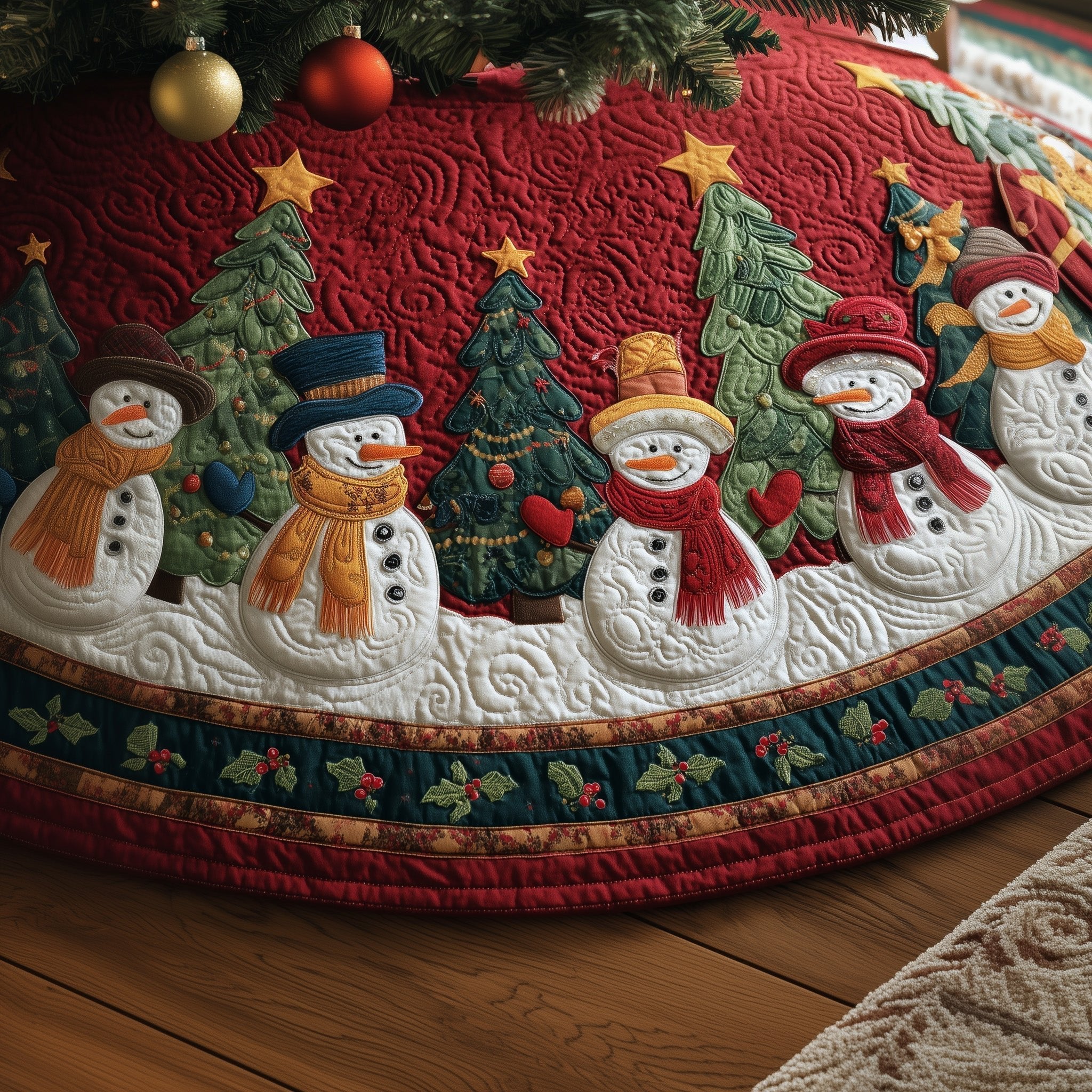 Snowy Spirit Christmas Tree Skirt
