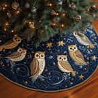 Winter Night Owls Christmas Tree Skirt