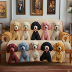 Poodle Row in Rainbow Colors Sofa Cover