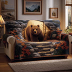 Grizzly on the Autumn Riverbank Sofa Cover