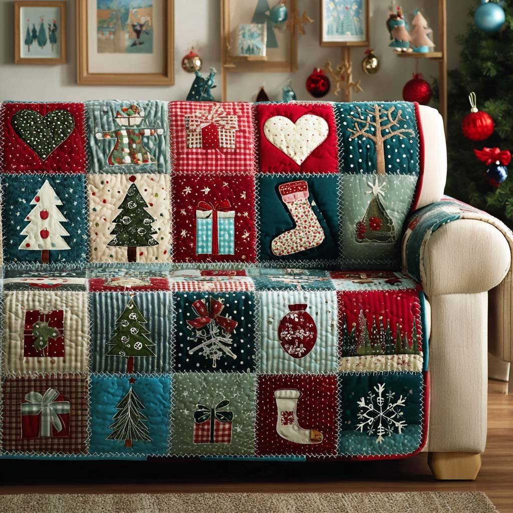 Yuletide Patchwork Sofa Cover