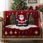 Santa in an Armchair with Trees Sofa Cover