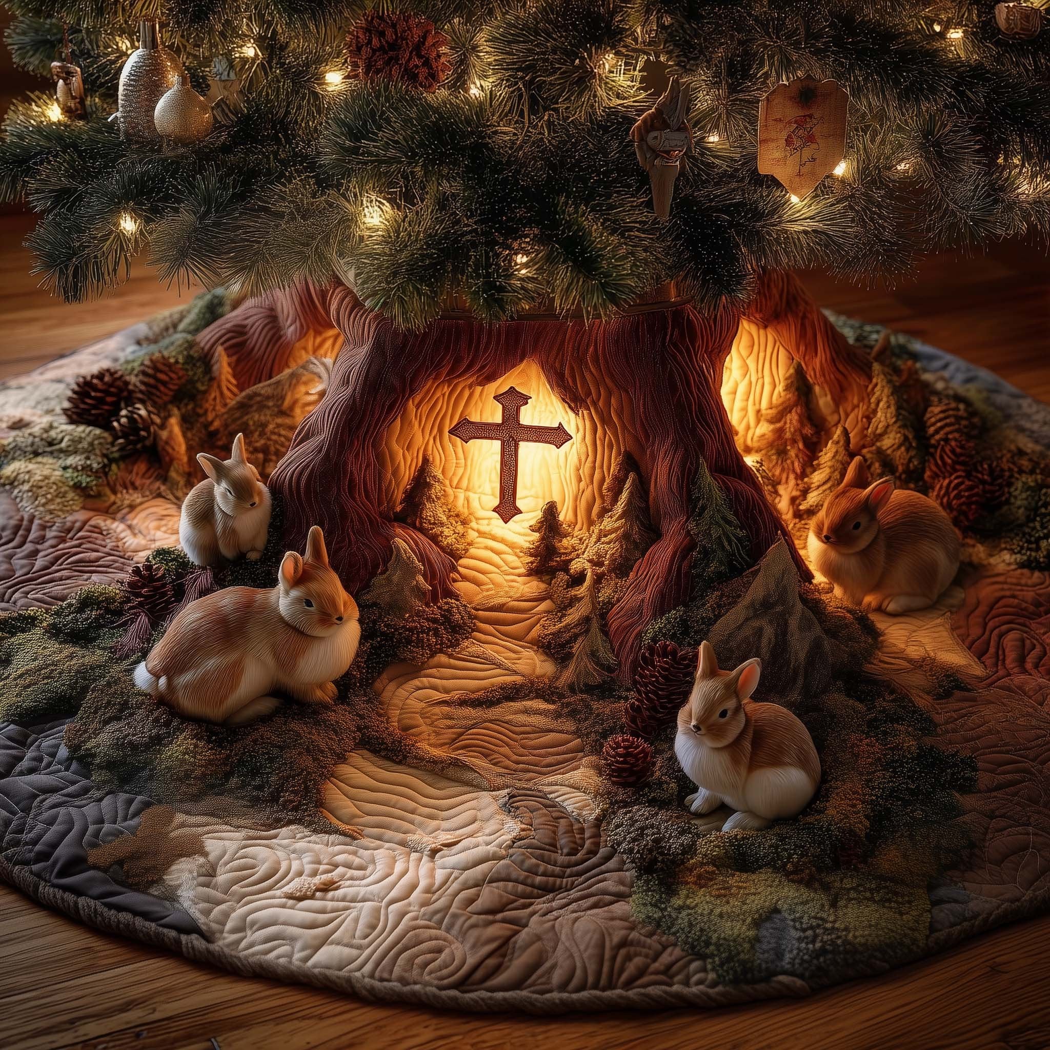 Holy Cross Christmas Tree Skirt