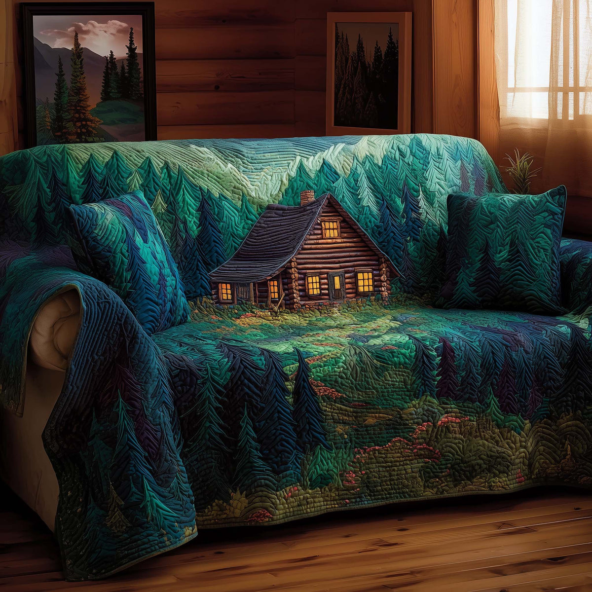 Forest Cabin Sofa Cover