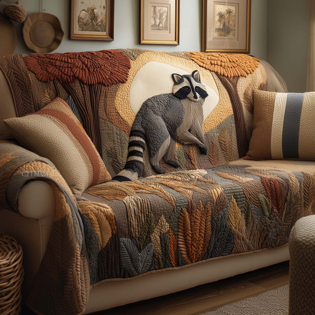 Woodland Racoon Sofa Cover