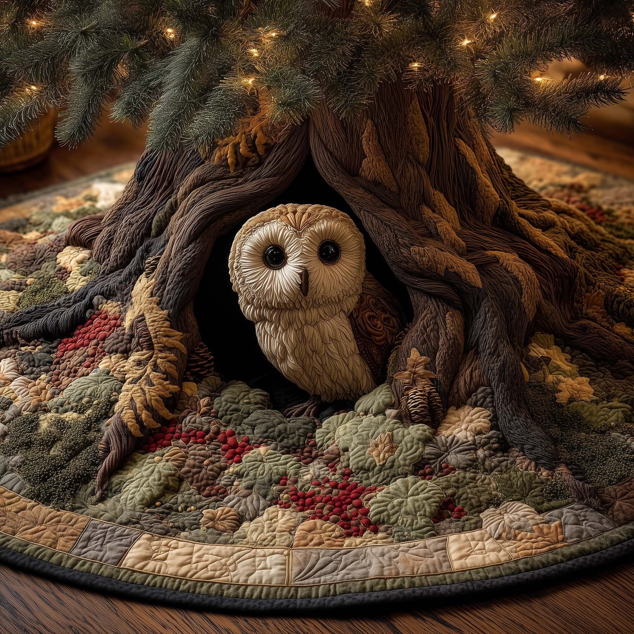 Dream Owl Christmas Tree Skirt