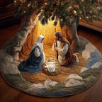 Nativity in Blue and Cream Christmas Tree Skirt