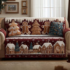 Gingerbread Men Above the Village Sofa Cover
