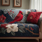 Cardinal on the Blossom Branch Sofa Cover
