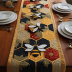Bees on Honeycomb Blocks Table Runner