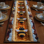 Bees on Amber Center Panel Table Runner