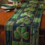 Shamrocks on Green Plaid Table Runner