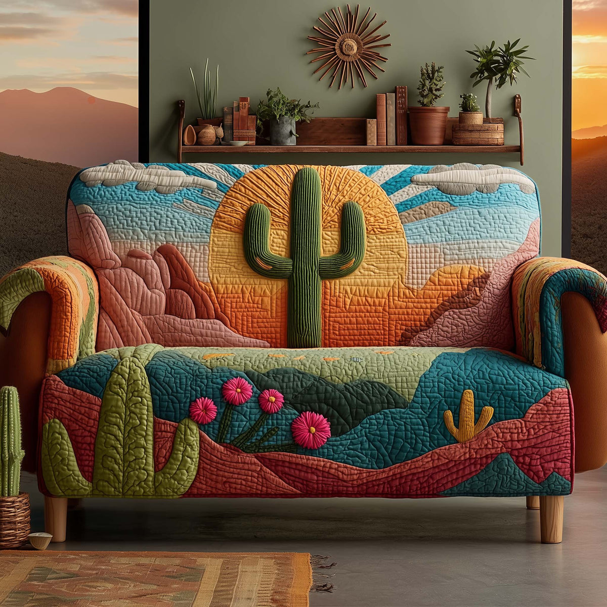 Cactus Under the Desert Sun Sofa Cover