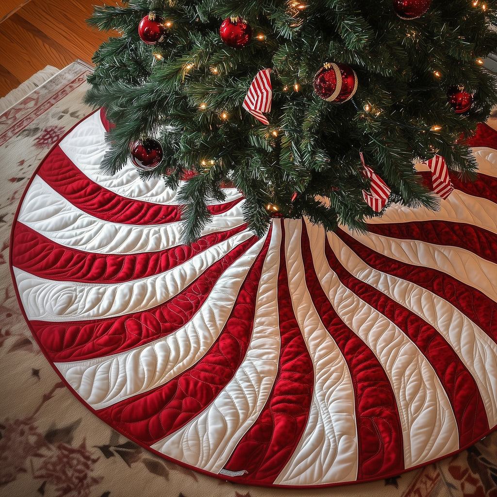 Candy Swirly Christmas Tree Skirt
