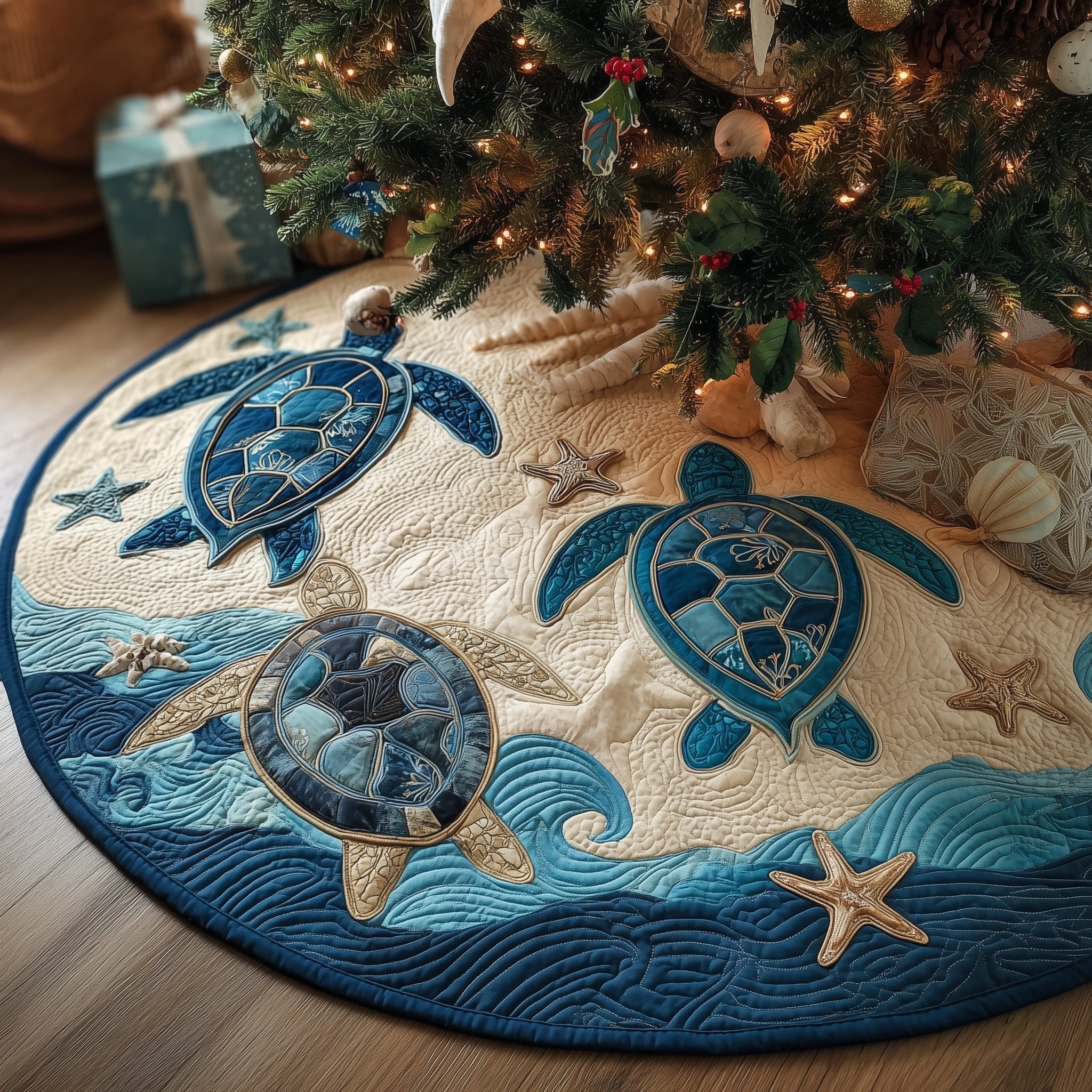 Ocean Turtle Christmas Tree Skirt