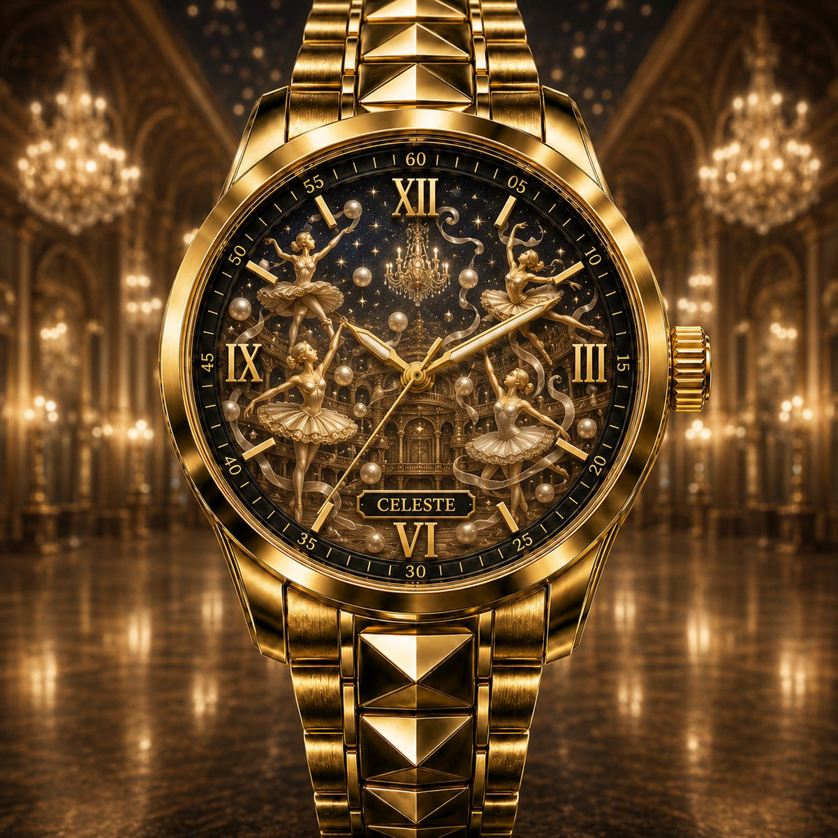 Custom Celestial Ballet Palace Watch — personalized with a custom name