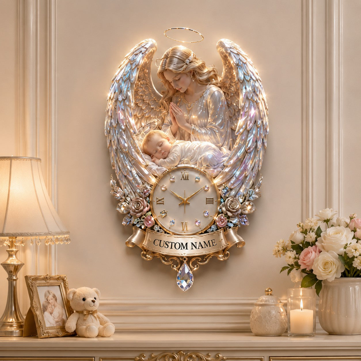 Nursery Interiors Custom Name Wall Clock — personalized with a custom name
