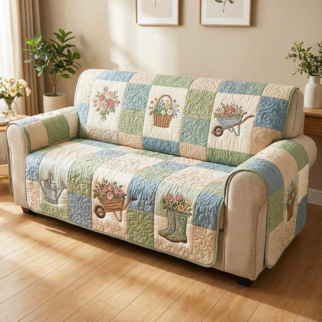 Garden Baskets and Wheelbarrows Sofa Cover