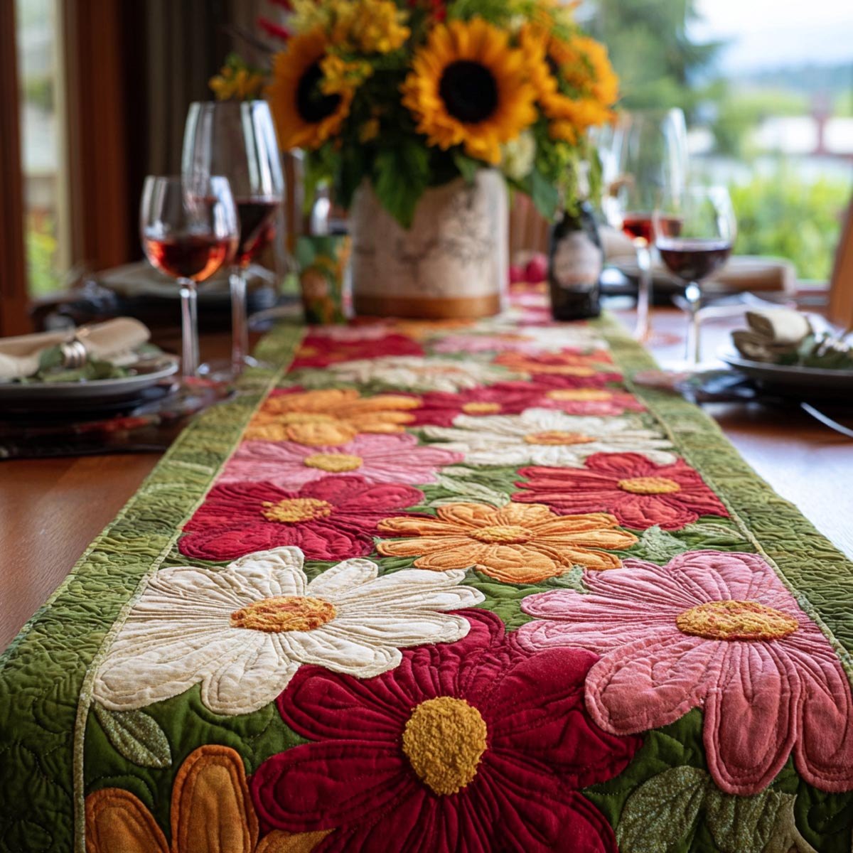Garden Daisy Table Runner