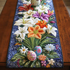 White Lily and Easter Egg Table Runner
