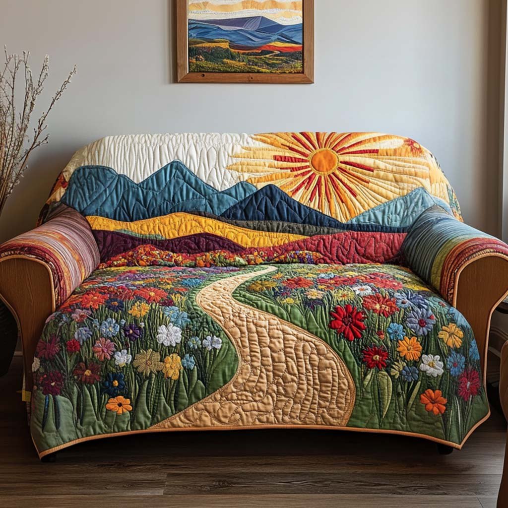 Path Through the Wildflower Field Sofa Cover