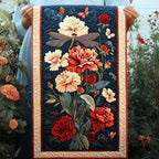 Red Flowers with Dragonfly Table Runner