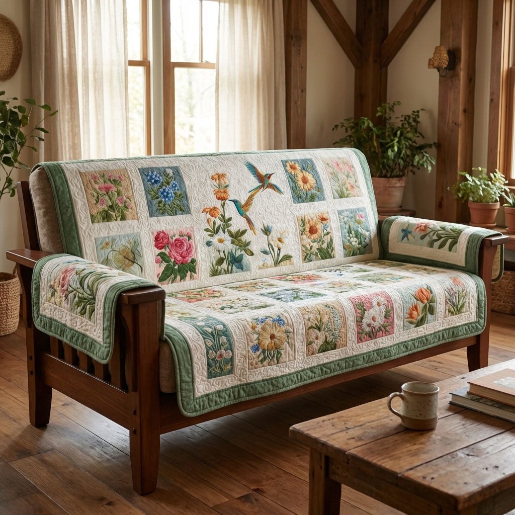 Garden Song Hummingbird Sofa Cover