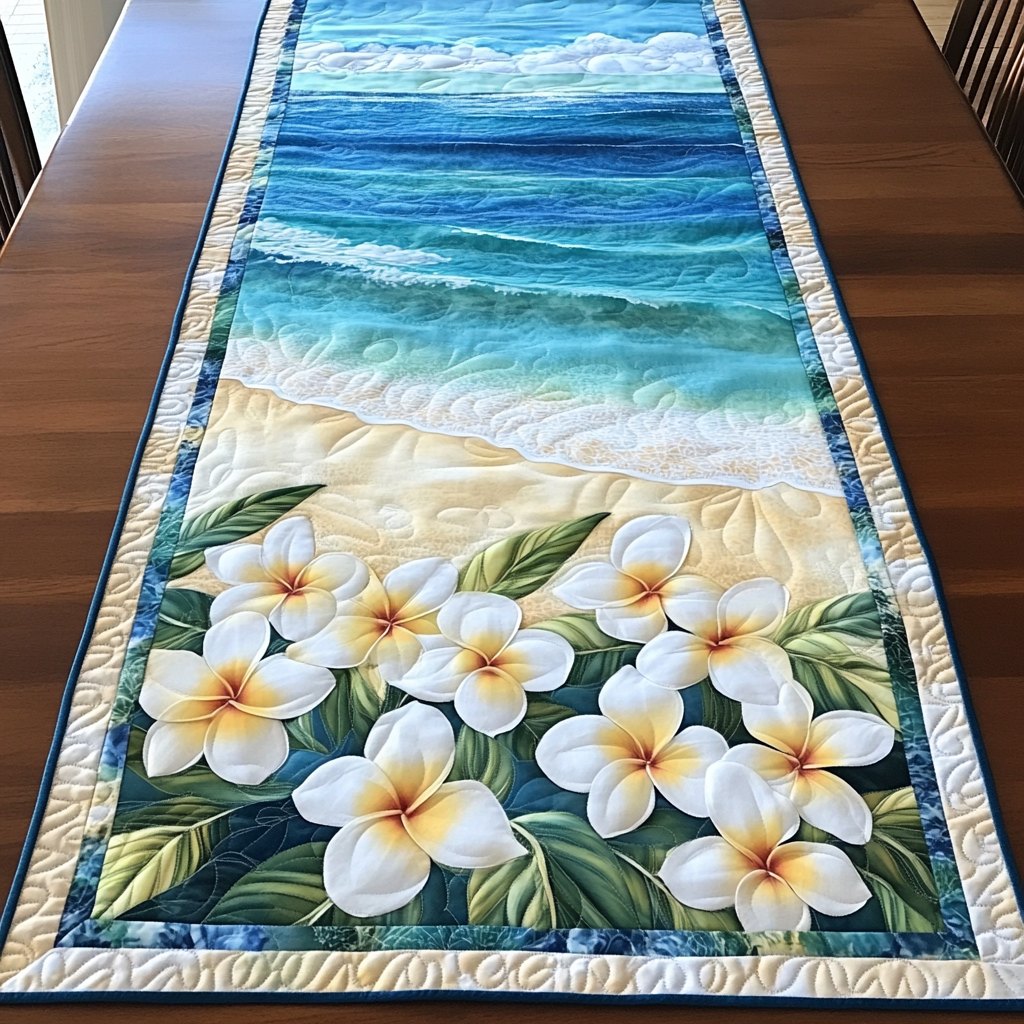 Garden of Plumeria Table Runner