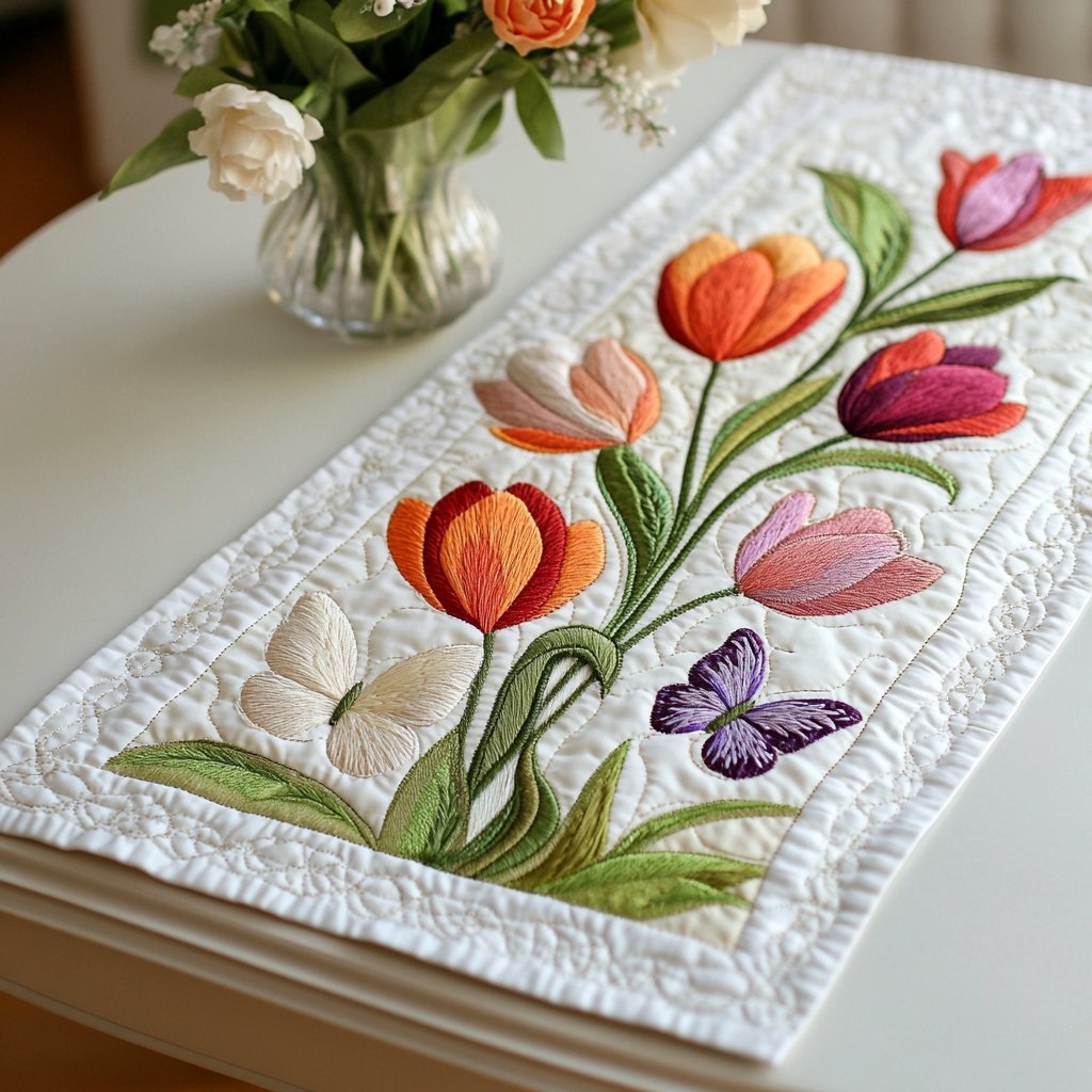 Garden of Tulips Table Runner