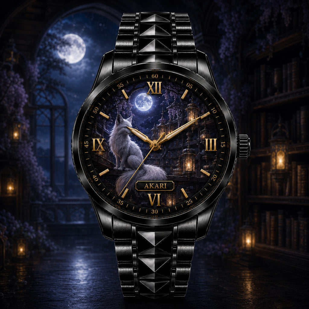 Custom Moonlit Fox Library Watch — personalized with a custom name