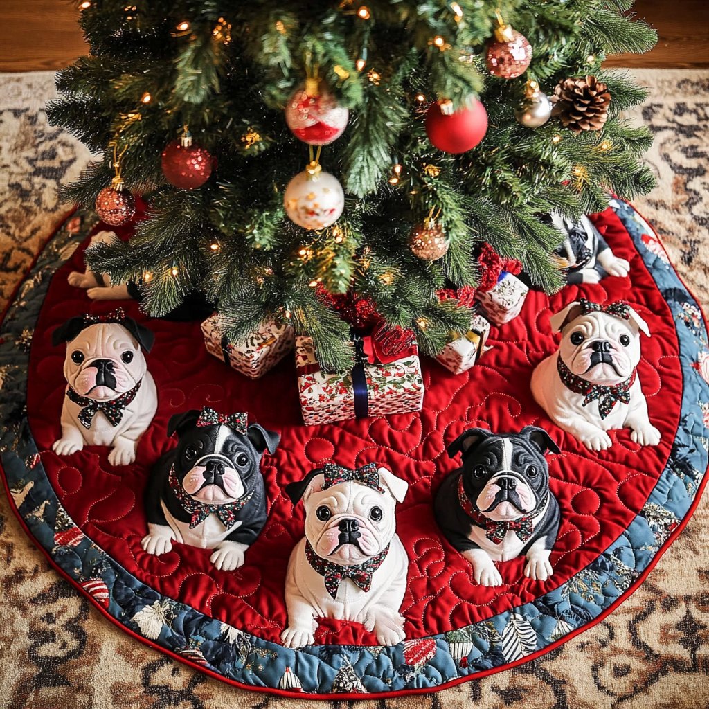 Gentle French Bulldog Christmas Tree Skirt