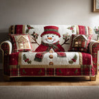 Gentle Winter Snowman Sofa Cover