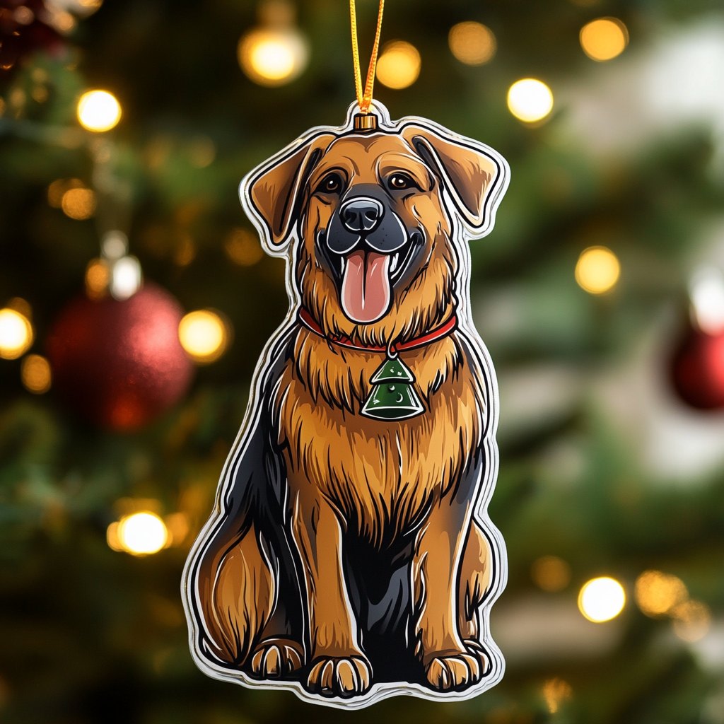 German Shepherd in a Festive Collar Christmas Ornament