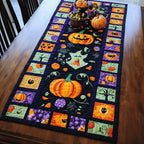 Ghostly Halloween Pumpkin Table Runner