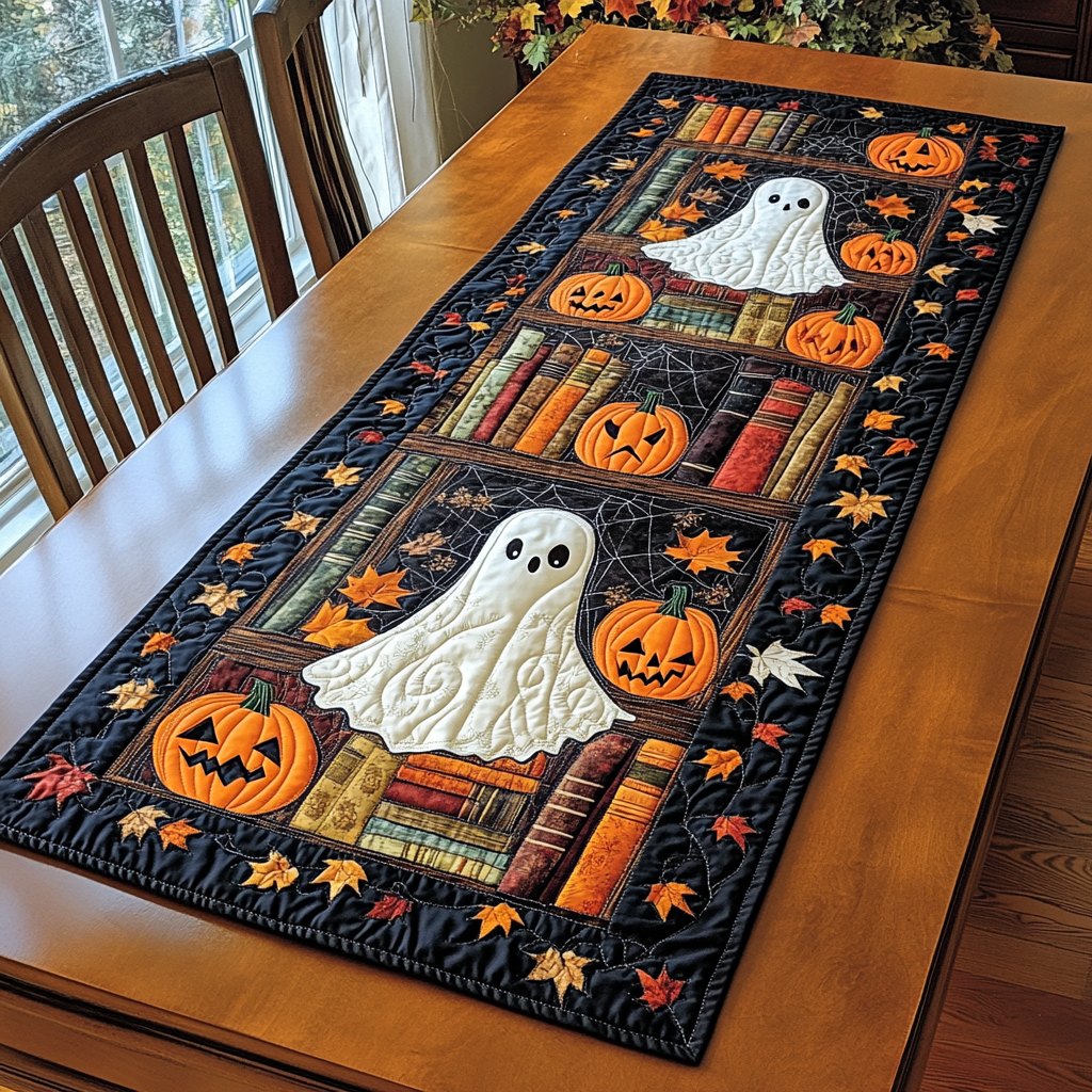Ghostly Leaves Table Runner