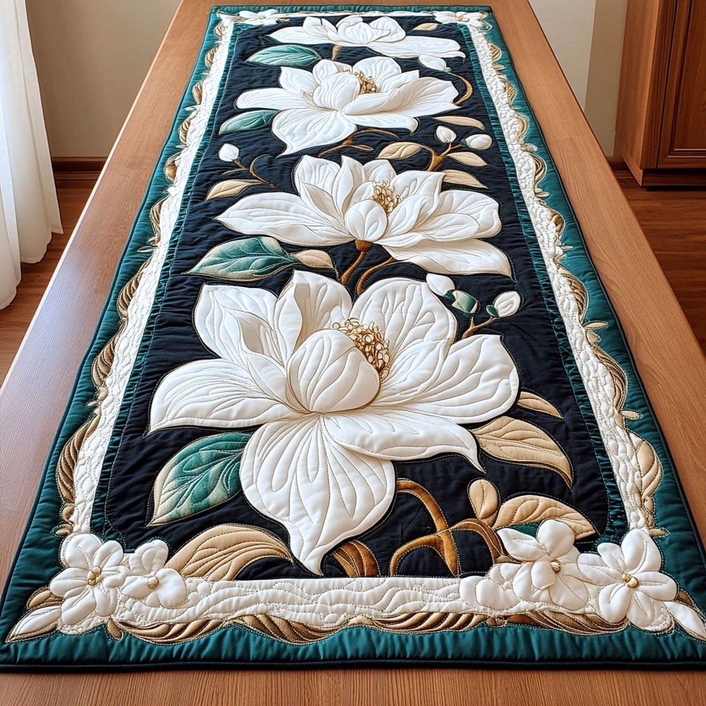 Gilded Magnolia Table Runner